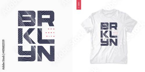 Brooklyn. Abstract geometric t-shirt vector design, poster, print, template.