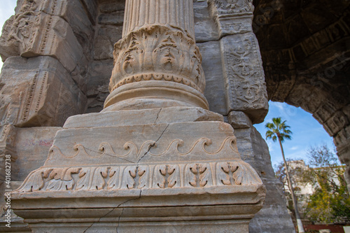 Arch of Marcus Aurelius, This triumphal arch is the only fully standing structure that remains from Roman-era Oea wich located in tha captical of Libya, Tripoli. photo