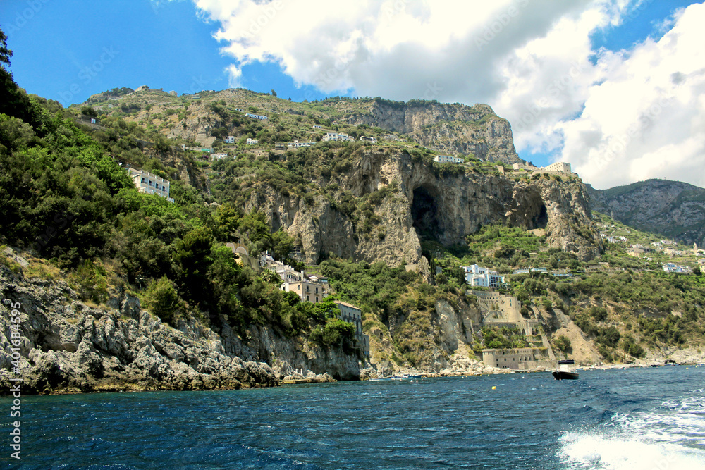 Conca dei Marini Beach, in Amalfi Coast - Italy	
