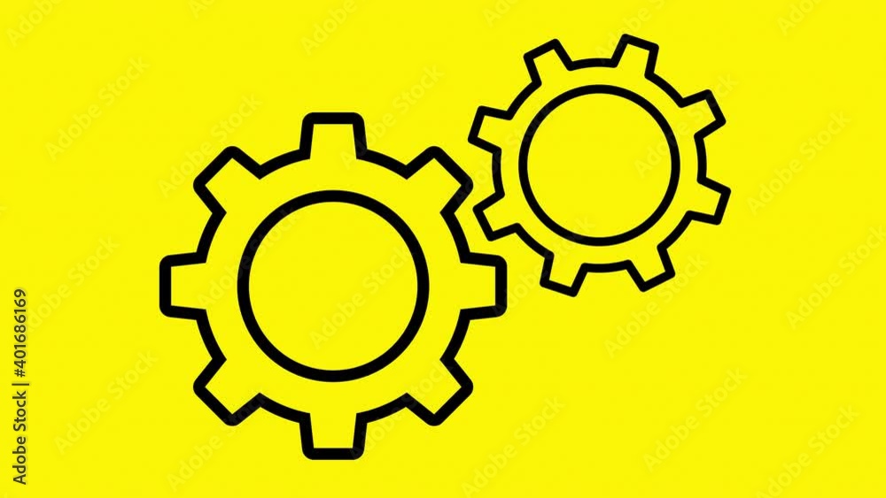 Spinning gears animation with transparent background Spinning gears animation with transparent background