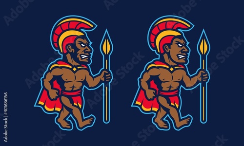 Hawaiian Warrior Mascot Logo Vector illustration