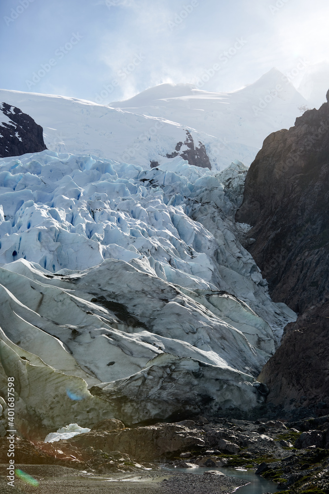Obraz premium Mountain landscape and glaciers in patagonia chile