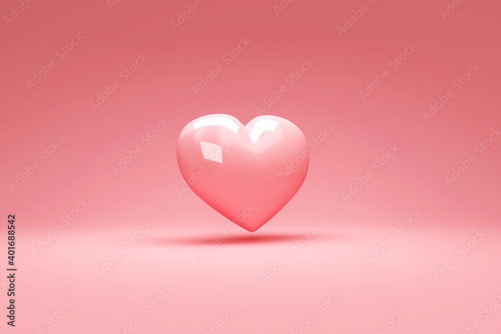 Love Heart on pink studio background