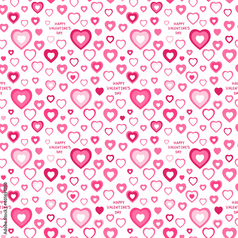 Hearts. Seamless pattern, fabric design, wrapping paper, wallpaper, background.