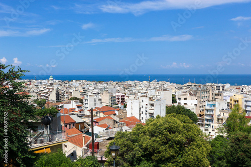 Panoramic view of city of Patras downtown and azure Mediterranean sea © Sergei Timofeev