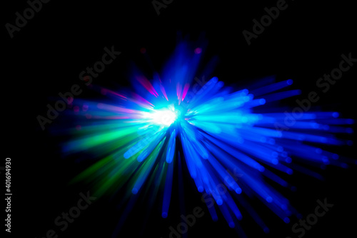 Fototapeta Naklejka Na Ścianę i Meble -  optical fiber light explosion effect