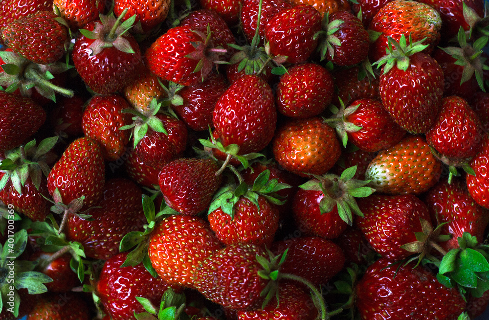 Fresh strawberries close-up .Wallpaper Fresh strawberries close-up .Wallpaper