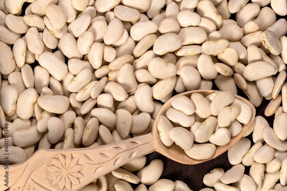 Large lima beans background and texture. Top view. Large lima beans background and texture. Top view.