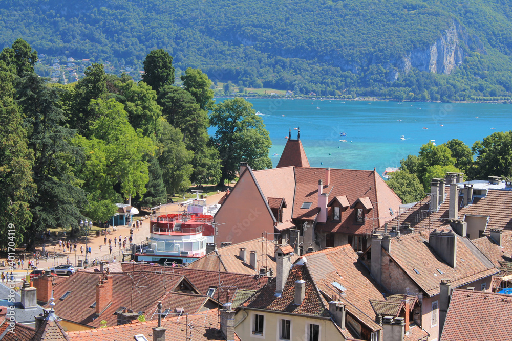 The beautiful city of Annecy, the Venice of the Alps in France
