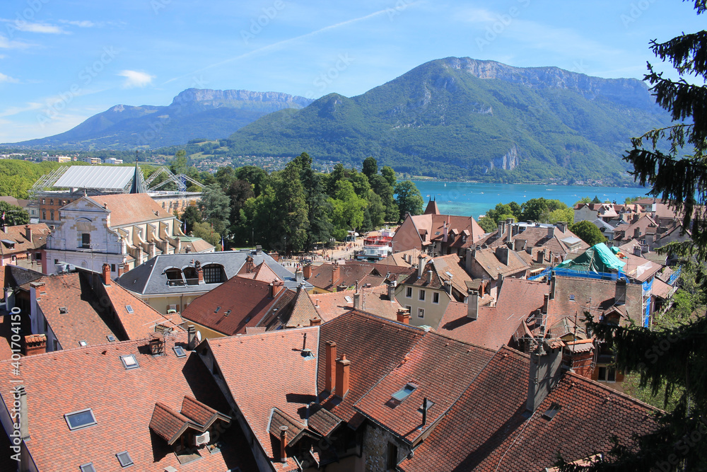 The beautiful city of Annecy, the Venice of the Alps in France
