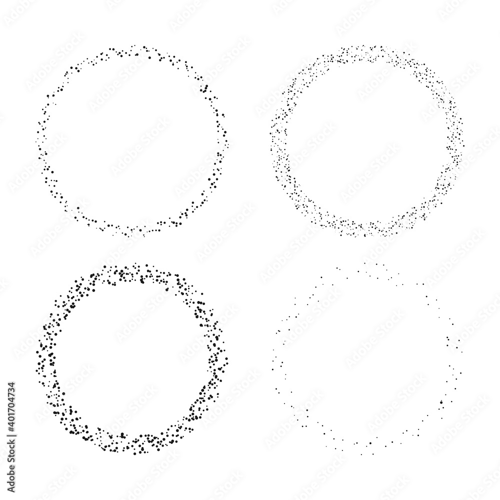 Set circle confetti black frames Set circle confetti black frames