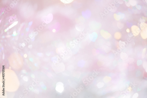 Abstract pink pastel bokeh lights background.