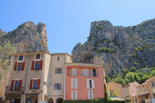 Moustiers Sainte Marie, one of the most beautiful village of France in Verdon natural regional park
