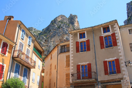 Moustiers Sainte Marie, one of the most beautiful village of France in Verdon natural regional park 
