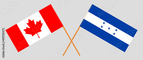 Crossed flags of Canada and Honduras
