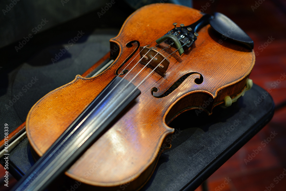 Violin. Musical string instrument close-up. Violin. Musical string instrument close-up.