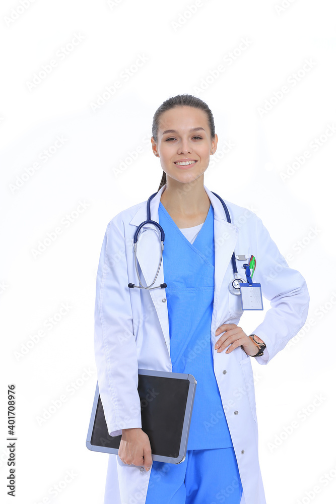 Beautiful young female with tablet computer. Woman doctors Beautiful young female with tablet computer. Woman doctors