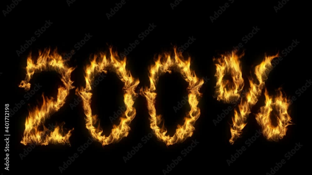 3D animation of percent text discount sale on fire with alpha layer 3D animation of percent text discount sale on fire with alpha layer