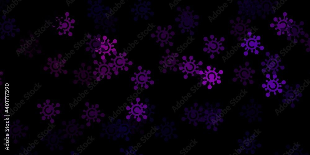 Dark purple vector texture with disease symbols. Dark purple vector texture with disease symbols.