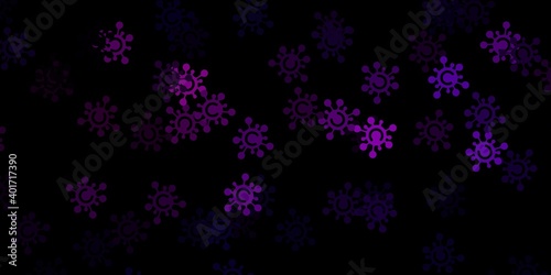 Dark purple vector texture with disease symbols.