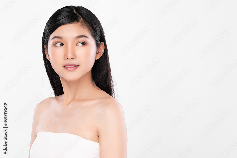 Beautiful Young asian Woman with Clean Fresh Skin, on Pink background, Face care, Facial treatment. Cosmetology, beauty and spa. Asian women portrait Beautiful Young asian Woman with Clean Fresh Skin, on Pink background, Face care, Facial treatment. Cosmetology, beauty and spa. Asian women portrait