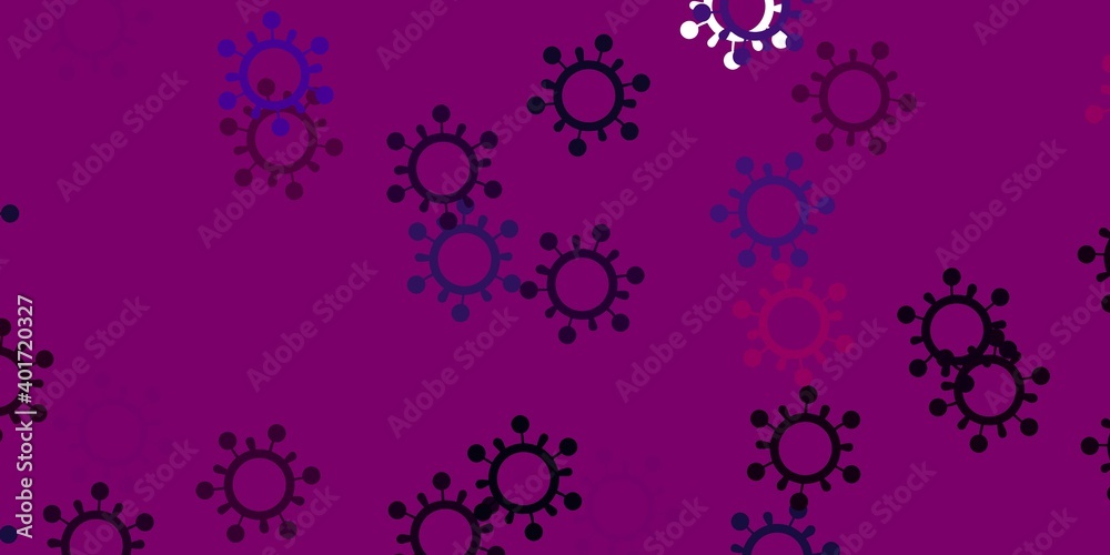 Light pink vector backdrop with virus symbols. Light pink vector backdrop with virus symbols.