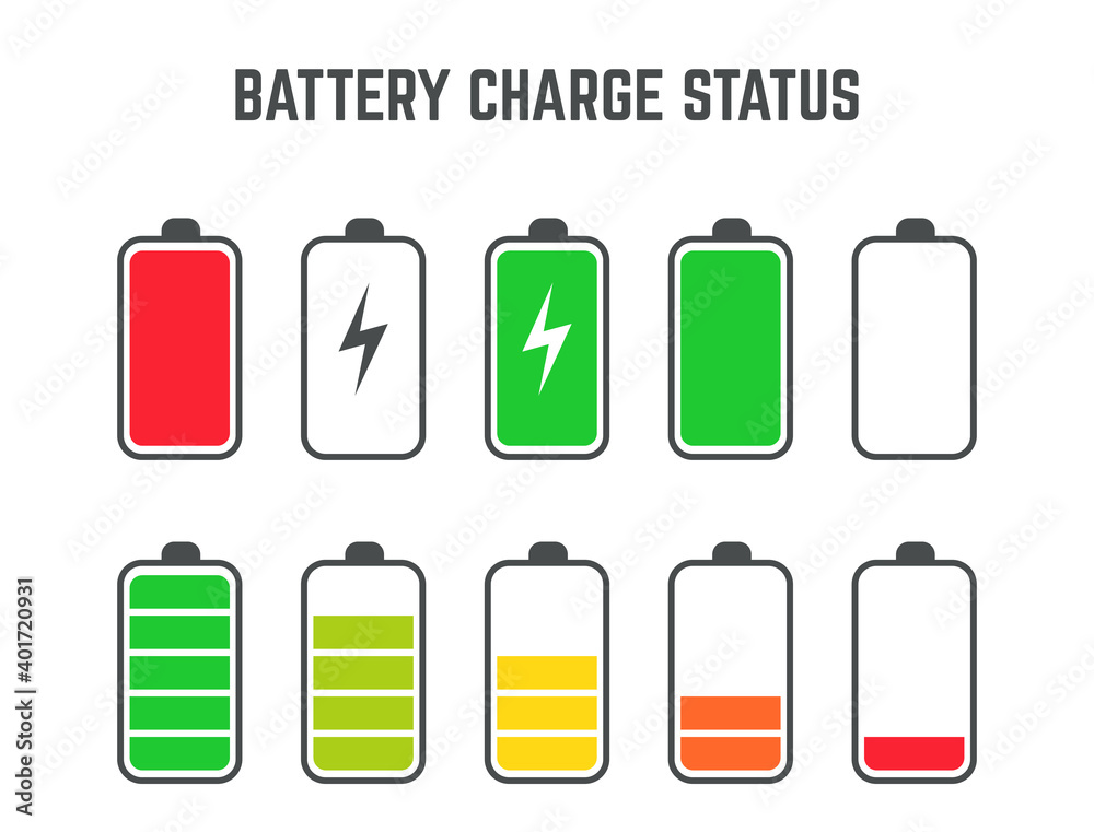 battery charge status level set collection battery charge status level set collection