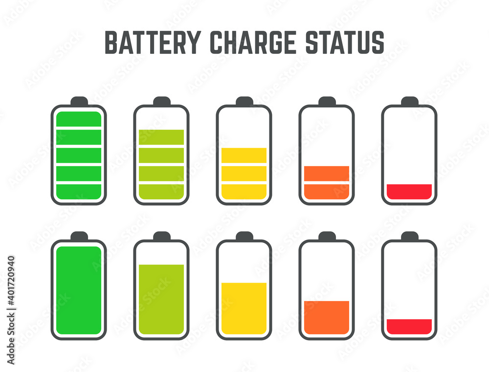 battery charge status level set collection battery charge status level set collection