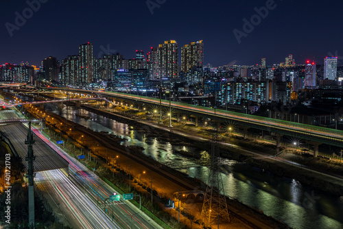 Seoul, South Korea, night view of Geumcheon-gu