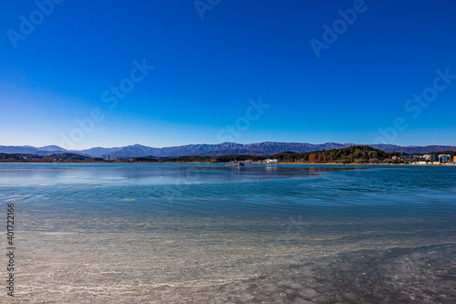 a frozen lake