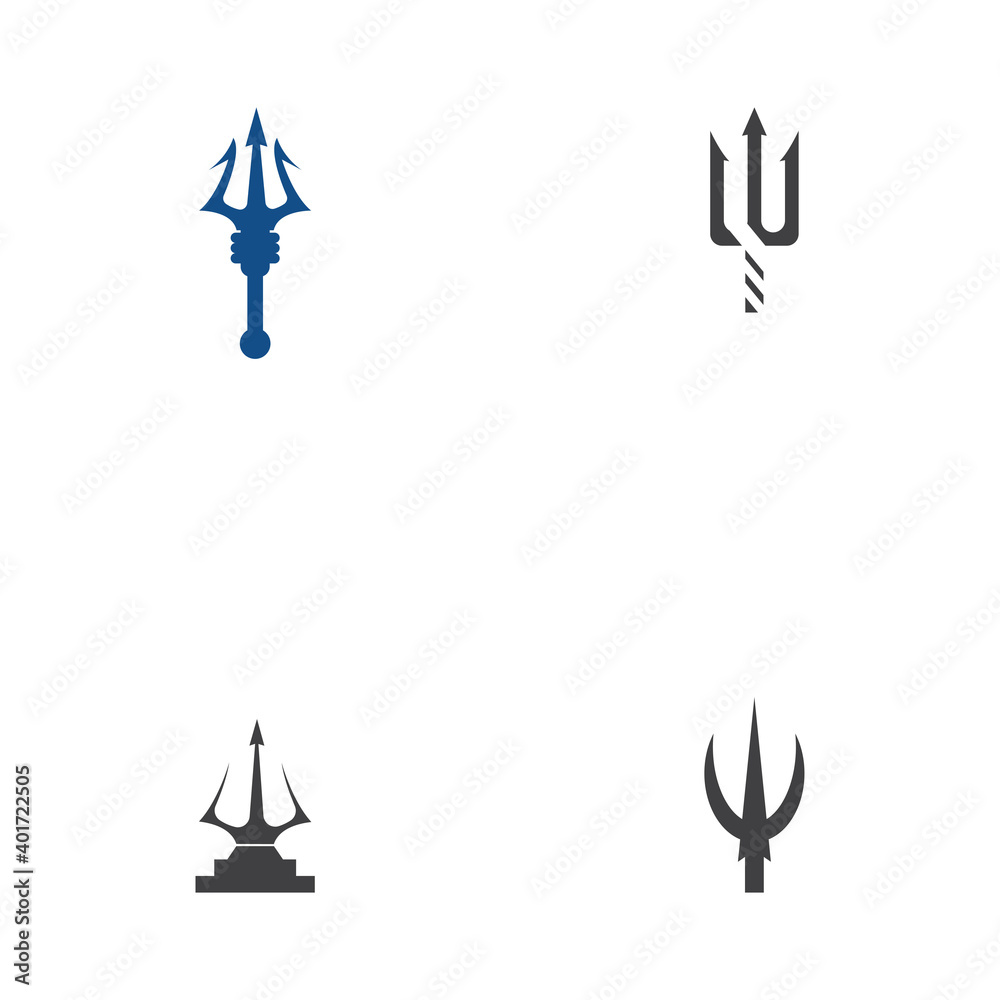 Set Trident Logo Template vector icon illustration design Set Trident Logo Template vector icon illustration design