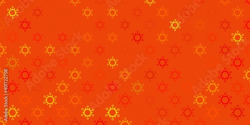 Dark yellow vector texture with disease symbols.