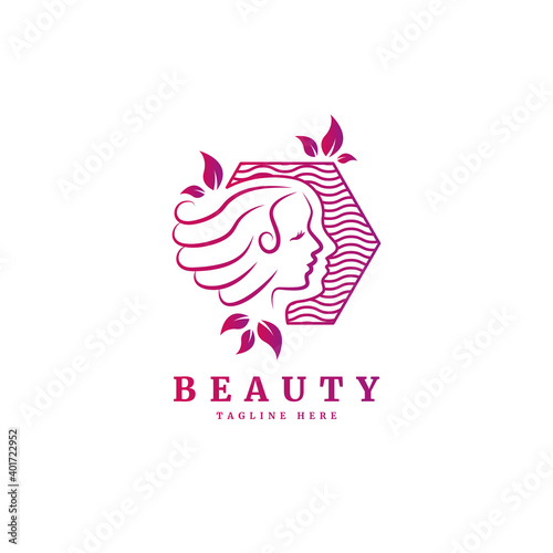 beauty woman fashion logo. An elegant logo for beauty, fashion and hairstyle related business