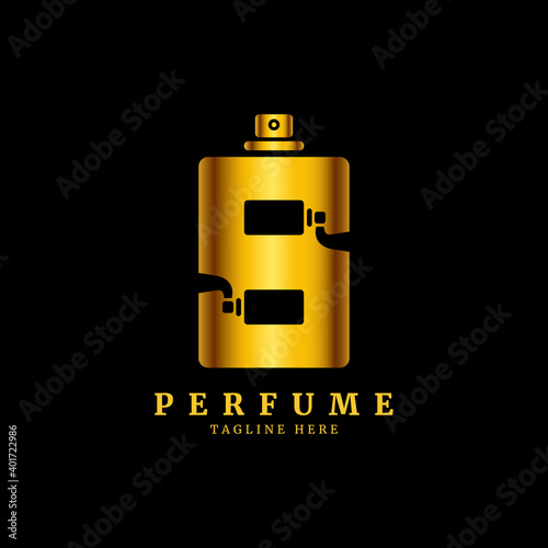 Intial S letter with perfume abstract Logo . Luxury perfume S logo design concept