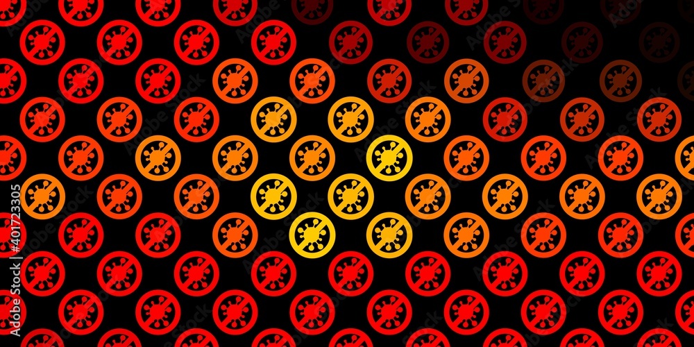 Dark Orange vector backdrop with virus symbols. Dark Orange vector backdrop with virus symbols.