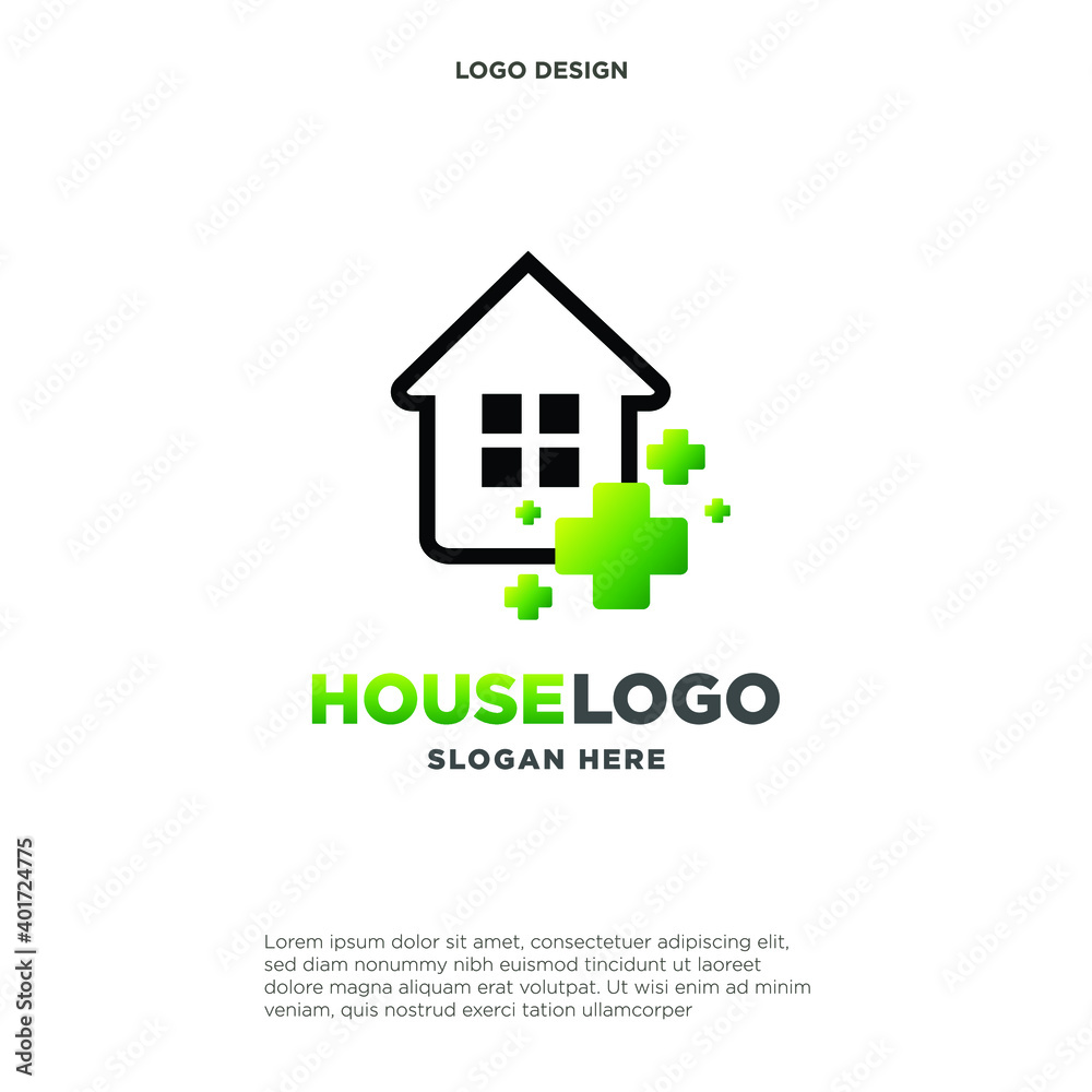 House  Health logo designs concept vector, Nature Home logo symbol, Home logo icon