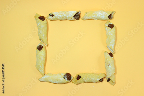 square frame made of handmade cookies