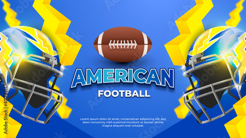 Blue American Football Helmet Background