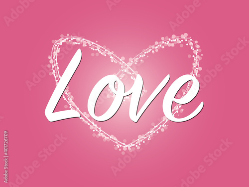 valentines day love day background. text with bokeh flat icon. vector illustration romantic greeting card and poster design.