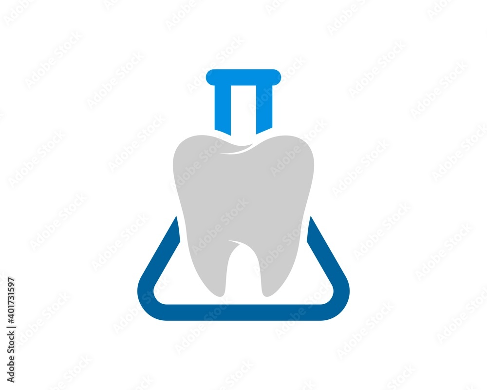 Bottle laboratory with tooth inside Bottle laboratory with tooth inside