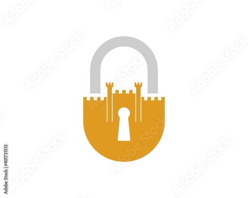 Simple fortress padlock with key hole inside