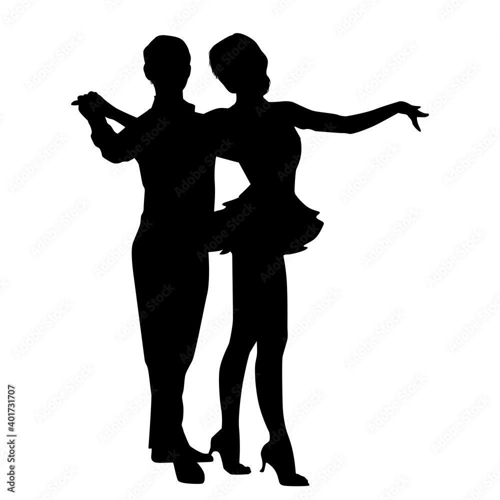 Silhouette Of A Dancing Couple Silhouette Of A Dancing Couple