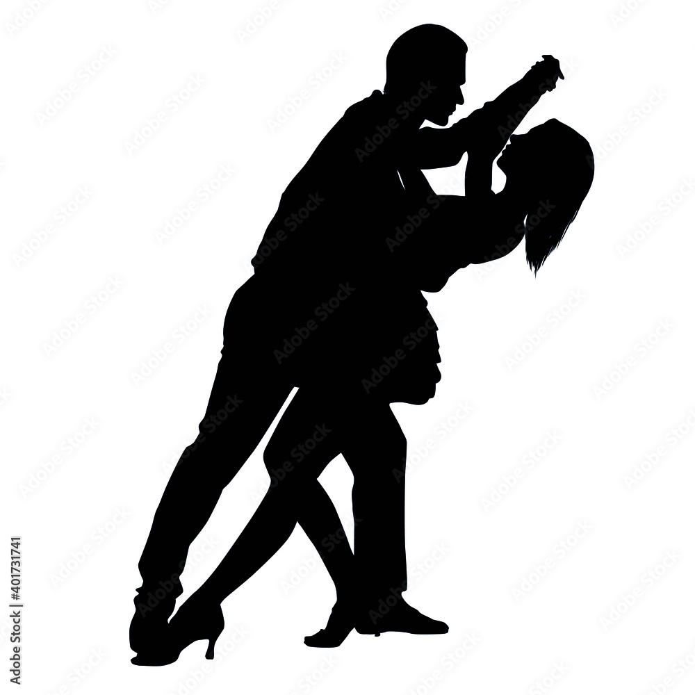 Silhouette Of A Dancing Couple Silhouette Of A Dancing Couple