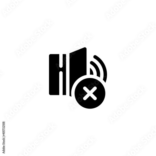 No sound icon in glyph style isolated on white background. EPS 10