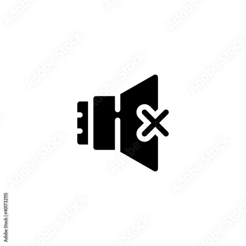 No sound icon in glyph style isolated on white background. EPS 10