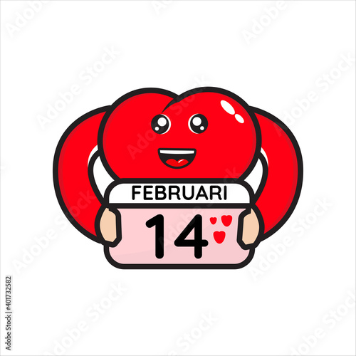 mascot love cute valentines day
