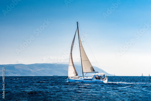 Yacht in the Adriatic sea off the coast of Croatia © Sergey