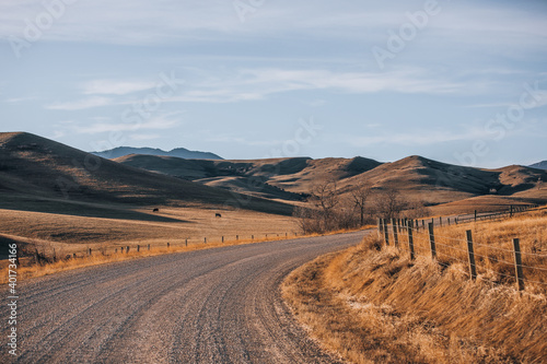 A country road near Big Horn,Wyoming photo