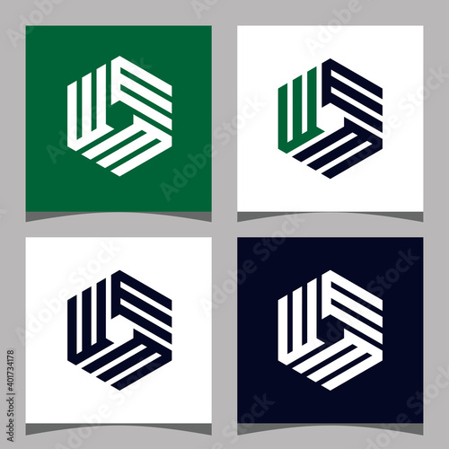 Creative initial letter WEE logo design concept