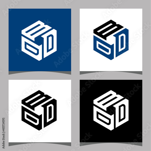 Creative initial letter BDD logo design concept